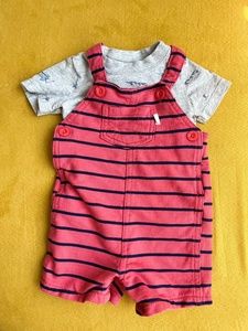 Carters soft cotton overalls set with tshirt 9m